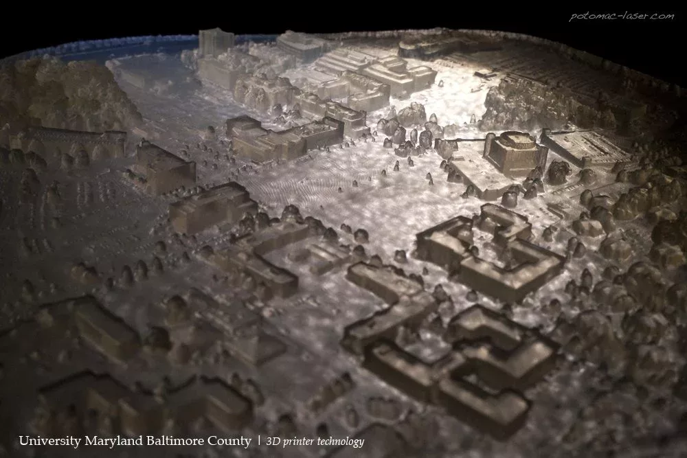 Potomac Photonics Micro-3D Prints Map of UMBC 4,000x Smaller than the University of Maryland, Baltimore County Campus